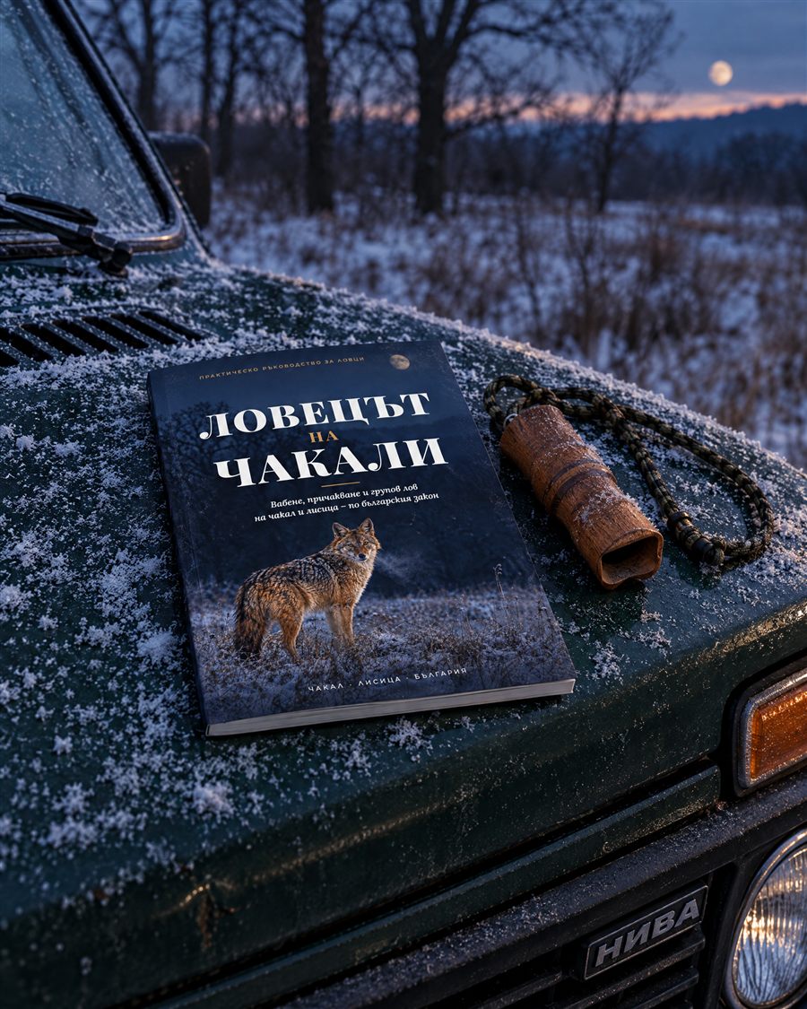 „Ловецът на чакали“ върху заскрежения капак на Нива
